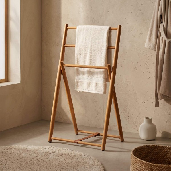 Porte serviettes en bois massif de teck - Cannella