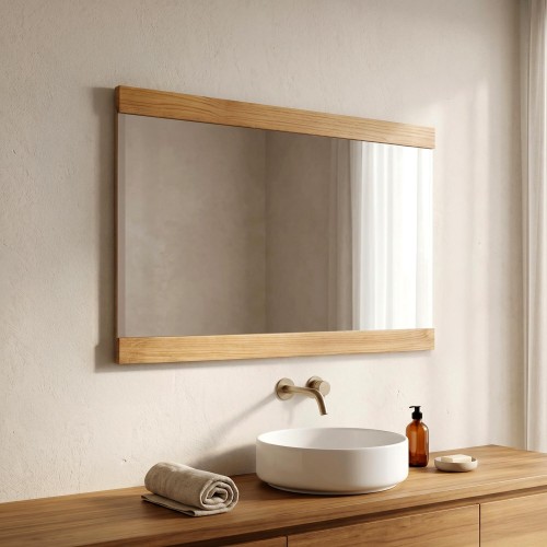Miroir rectangulaire 120 cm double cadre en bois