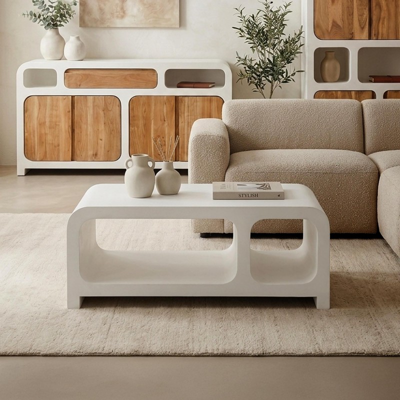 Table basse design effet béton 100 cm - Mineralis