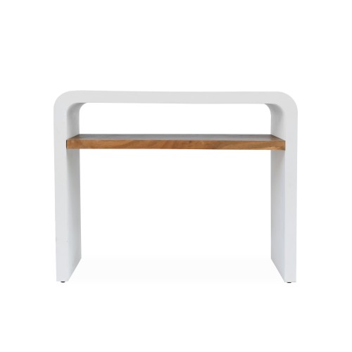 Console d'entrée effet béton et bois massif d'acacia - Mineralis