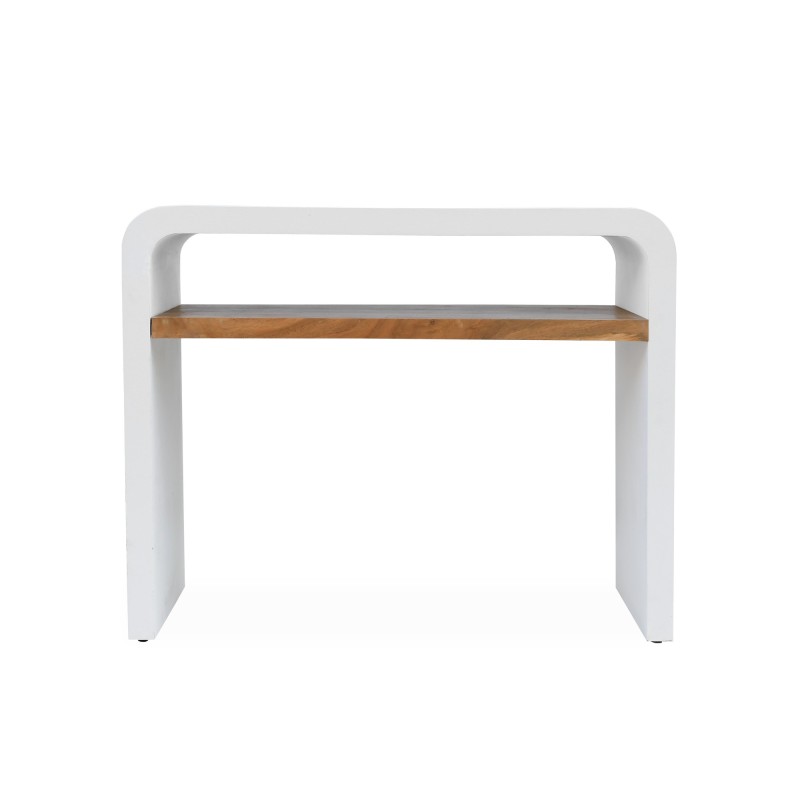 Console d'entrée effet béton et bois massif d'acacia - Mineralis