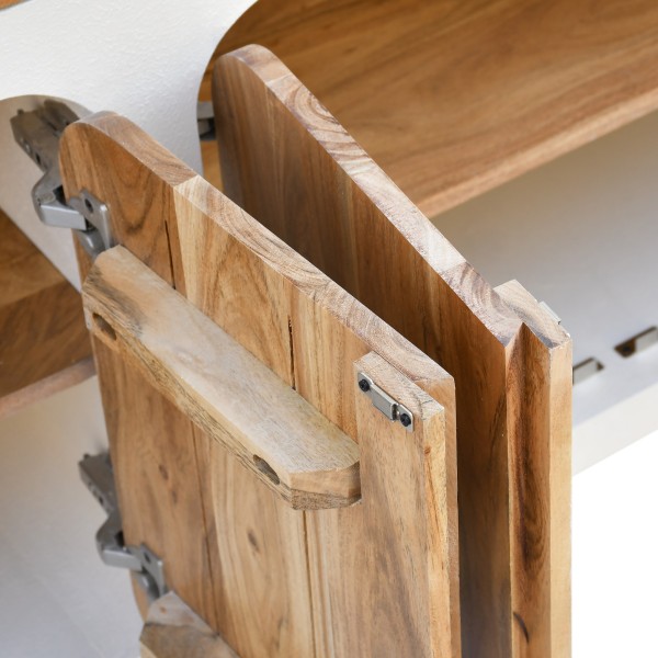 Bahut de salle à manger effet béton et bois massif d'acacia - Mineralis