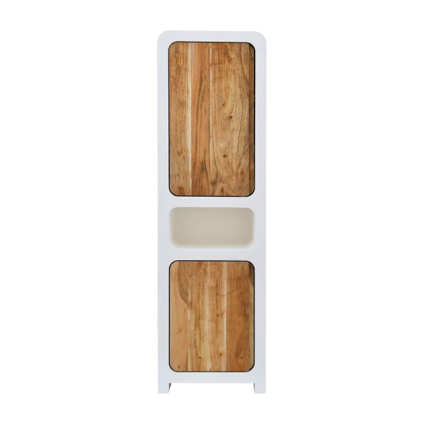Armoire effet béton et bois massif d'acacia 50 cm - Mineralis
