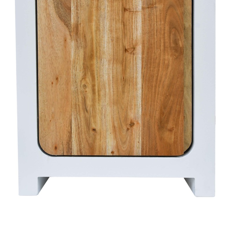 Armoire effet béton et bois massif d'acacia 50 cm - Mineralis