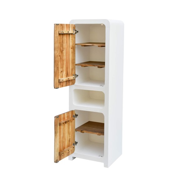 Armoire effet béton et bois massif d'acacia 50 cm - Mineralis