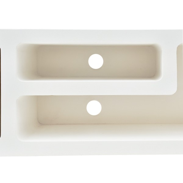 Meuble TV effet béton et bois massif d'acacia 180 cm - Mineralis