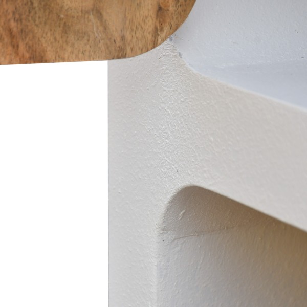 Colonne de salle de bain effet béton et bois massif d'acacia - Mineralis