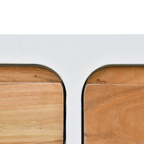 Meuble sous vasque effet béton et bois massif d'acacia 140 cm - Mineralis