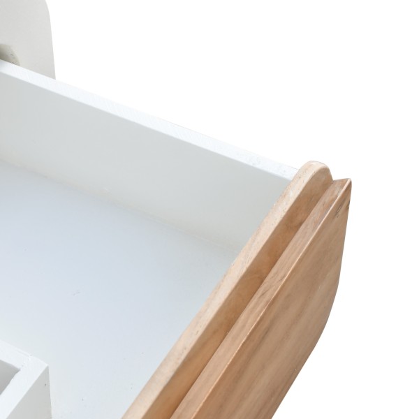 Meuble sous vasque effet béton et bois massif d'acacia 140 cm - Mineralis