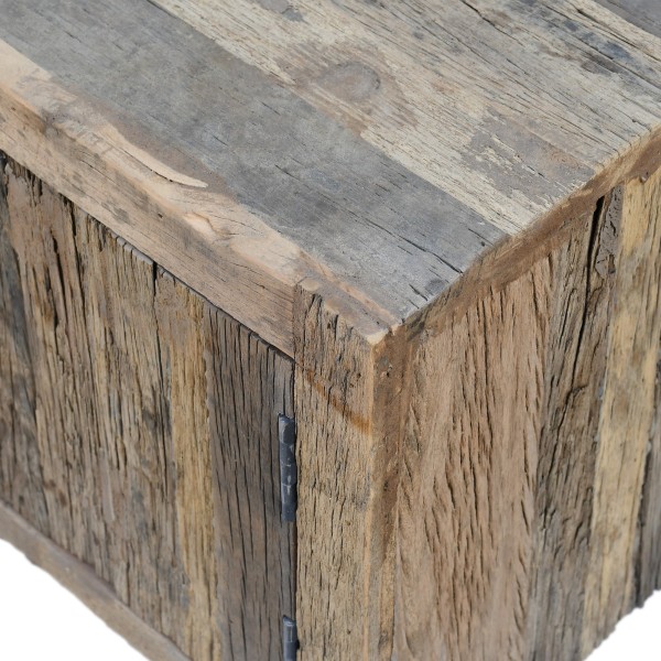 Meuble TV en bois foncé brut et ancien 160 cm - Antique