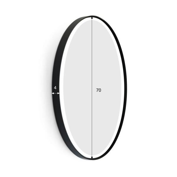 Miroir rond 70 cm avec cadre en fer