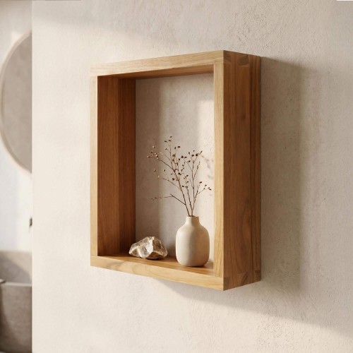 Étagère murale en teck 25 x 35 cm
