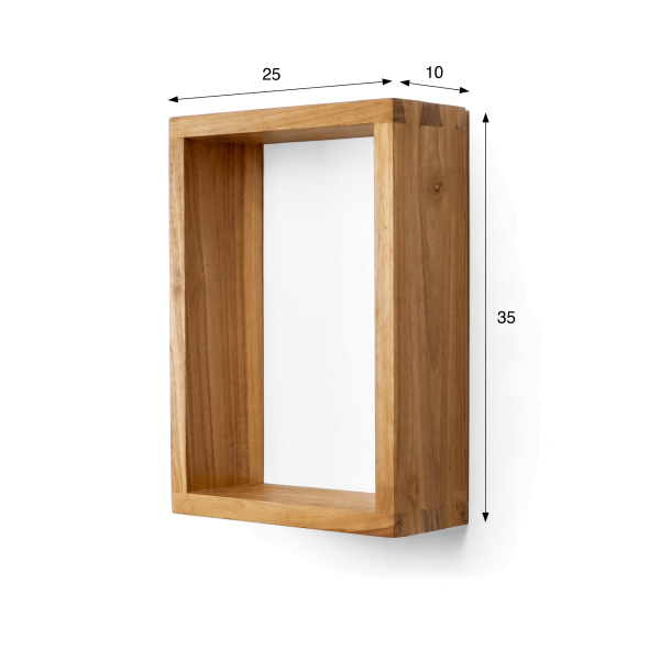 Étagère murale en teck 25 x 35 cm