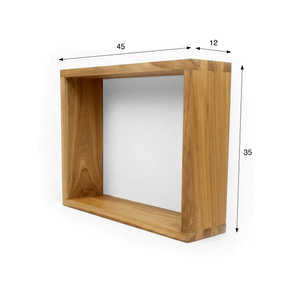 Étagère murale en teck 45 x 35 cm