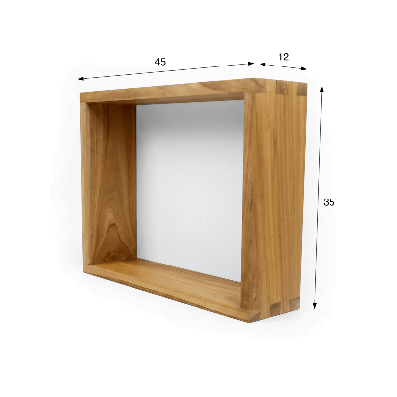 Étagère murale en teck 45 x 35 cm