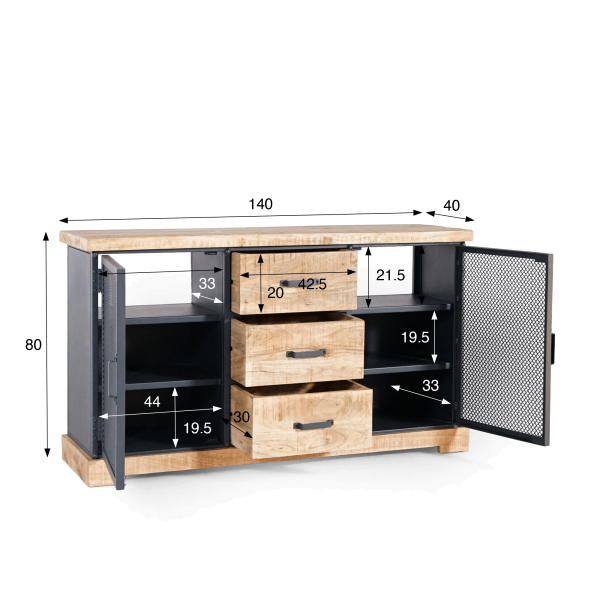 Meuble de salle de bain style industriel 140 cm - Cambridge