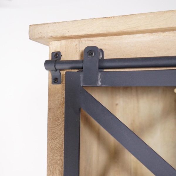 Vaisselier en bois massif de style industriel 140 cm - Detroit