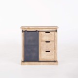 Meuble sous vasque en bois massif et métal 80 cm - Detroit