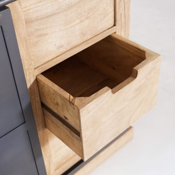 Meuble sous vasque en bois massif et métal 80 cm - Detroit