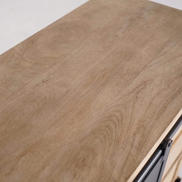Meuble sous vasque en bois massif et métal 80 cm - Detroit