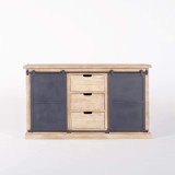 Meuble sous vasque en bois massif et métal 140 cm - Detroit
