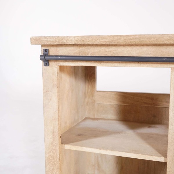 Meuble sous vasque en bois massif et métal 140 cm - Detroit