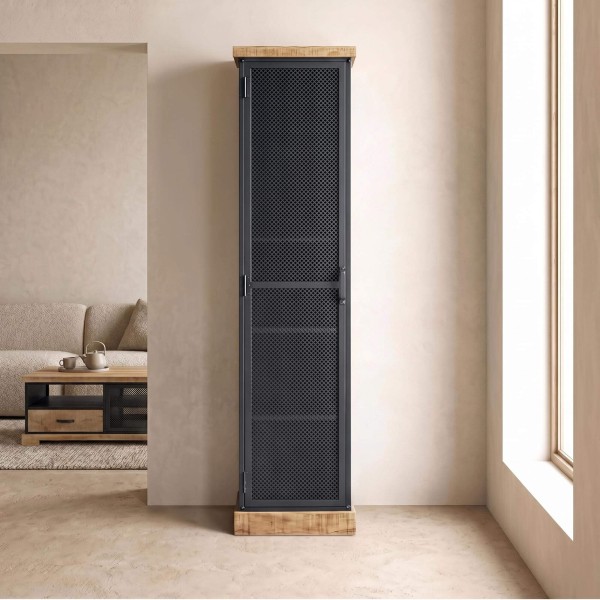 Armoire style industriel en bois et métal - Cambridge