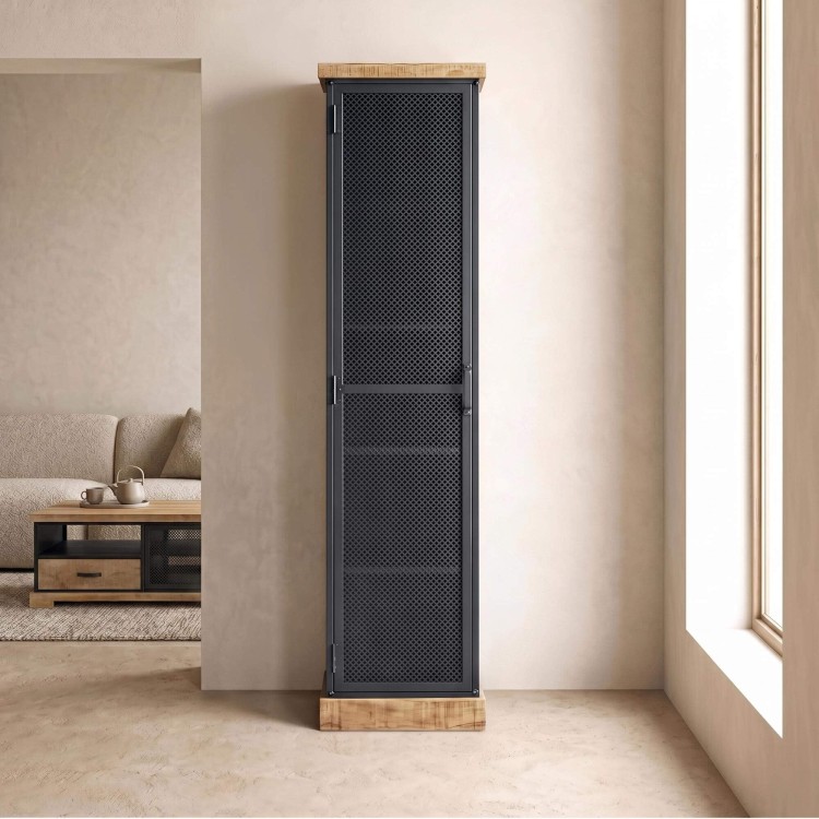 Armoire style industriel en bois et métal - Cambridge