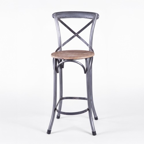 Chaise haute bistrot bois metal