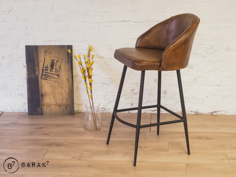 Chaise de bar en cuir Ritz