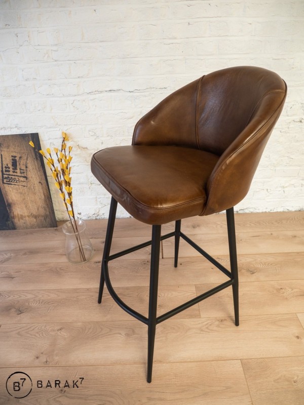 Chaise de bar en cuir Ritz