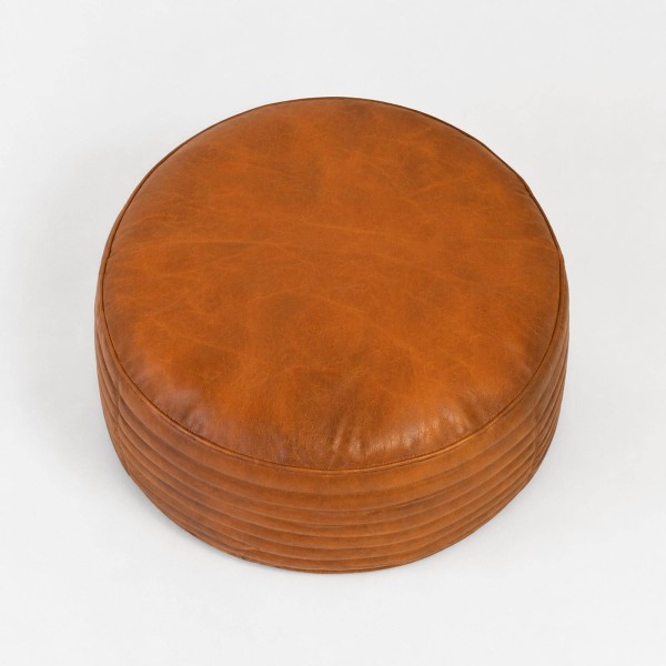 Pouf rond en cuir - Savoy