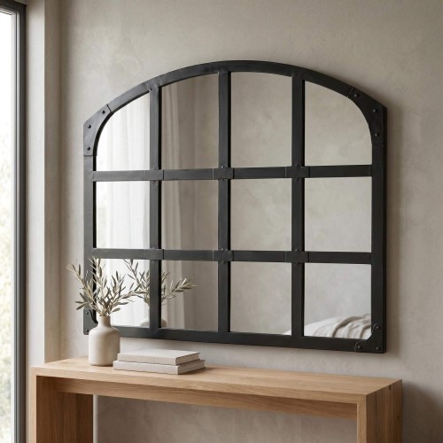Miroir industriel design noir 120 X 100 cm