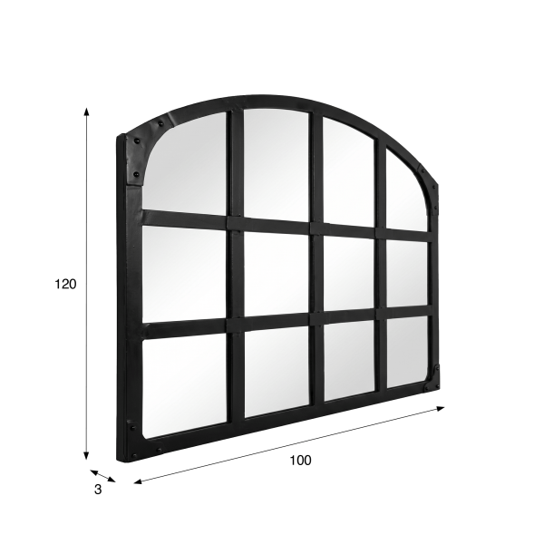 Miroir industriel design noir 120 X 100 cm