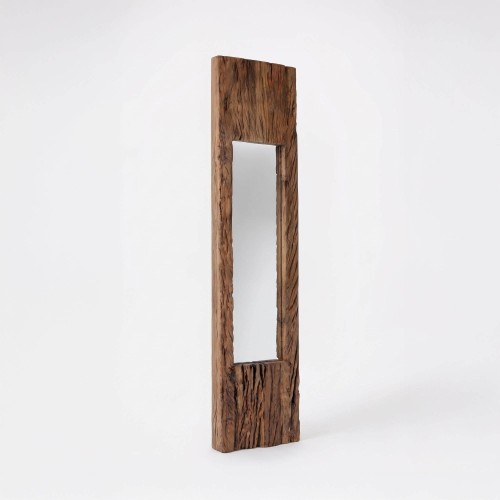 Miroir en bois brut rectangulaire 25 x 120 cm - Tree