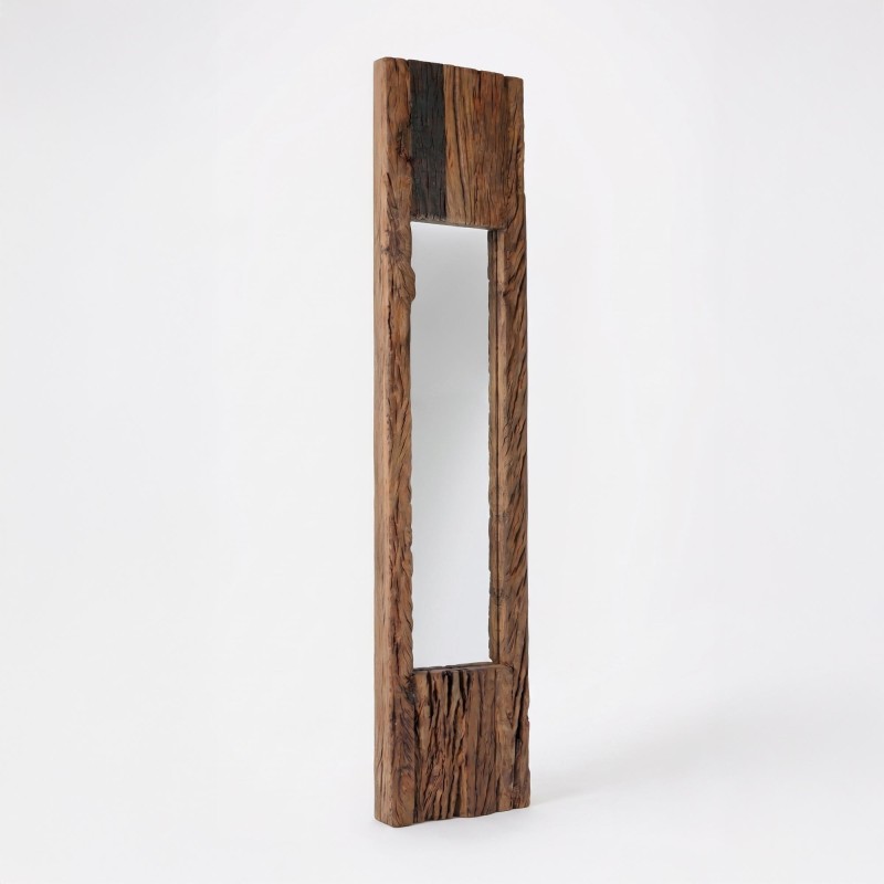 Miroir en bois brut rectangulaire 25 x 150 cm - Tree