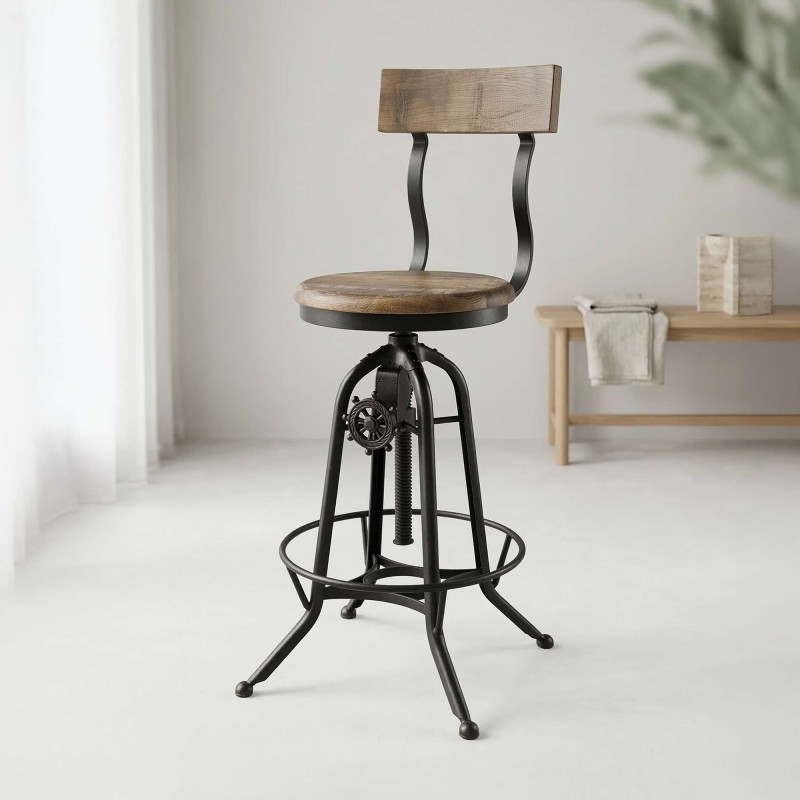 Tabouret de bar bois et métal
