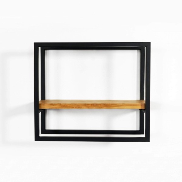 Etagère murale rectangulaire bois et métal 40 x 35 cm - Strip