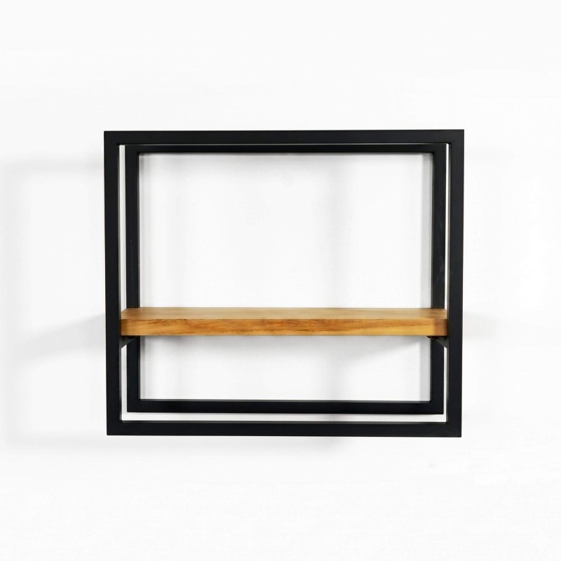 Etagère murale rectangulaire bois et métal 40 x 35 cm - Strip