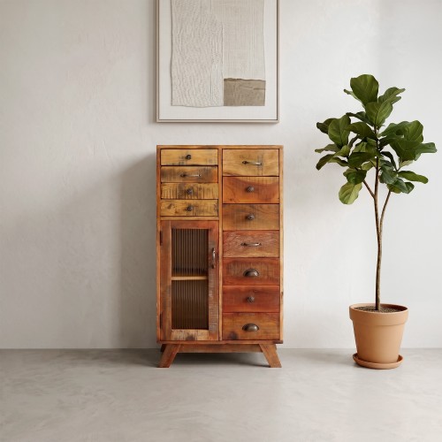 Meuble de rangement en bois massif recyclé