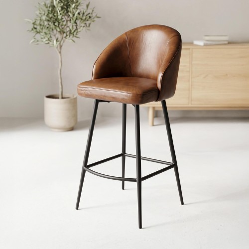 Chaise de bar en cuir Ritz