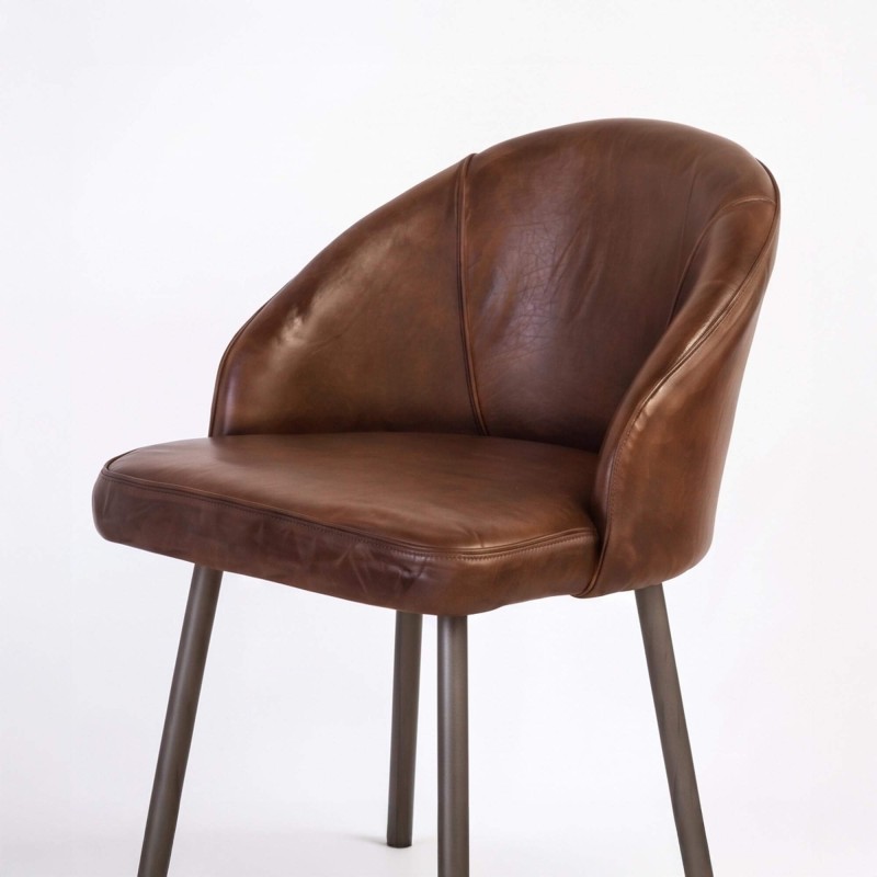 Chaise de bar en cuir Ritz