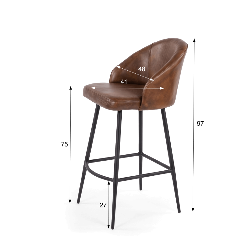Chaise de bar en cuir Ritz