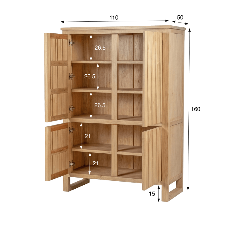 Buffet haut en bois massif - Satya