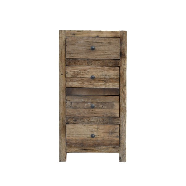 Commode en bois foncé brut et ancien - Antique