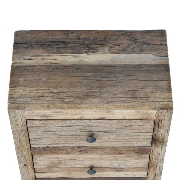 Commode en bois foncé brut et ancien - Antique
