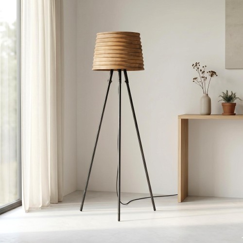 Lampe sur pied en bois naturel - Nomade