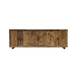 Enfilade en bois foncé brut et ancien 220 cm - Antique