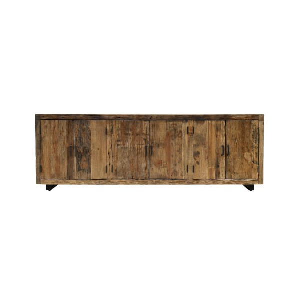 Enfilade en bois foncé brut et ancien 220 cm - Antique