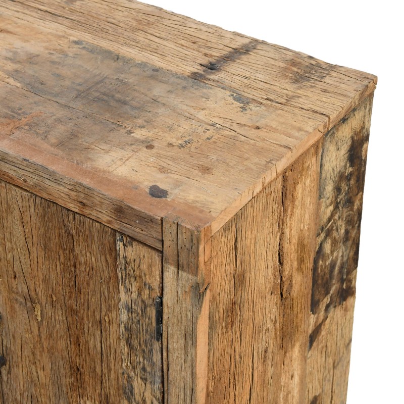 Enfilade en bois foncé brut et ancien 220 cm - Antique